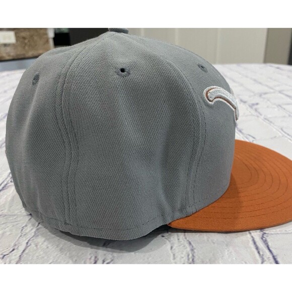 New Era Cap Hat Men’s Size 7 1/4” Color Gray Orange Texas Longhorns Fitted - Picture 4 of 12